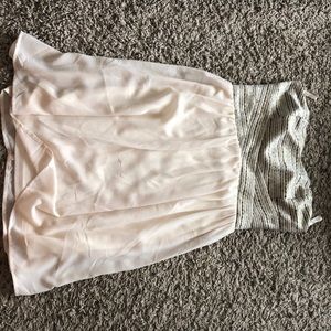 Strapless cream dress